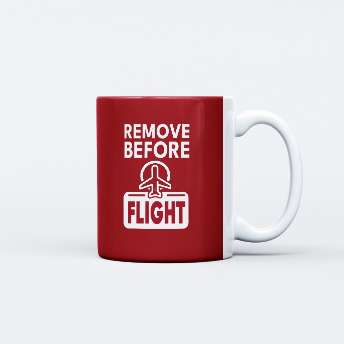 Kubek Remove before flight czerwony